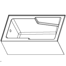 60 X 32 Embedded Apron Skirted Acrylic Bathtub with Arm